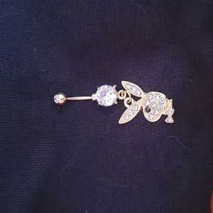 🆕️ Cartoon Rabbit Drop belly button ring Inlaid Shiny Zircon